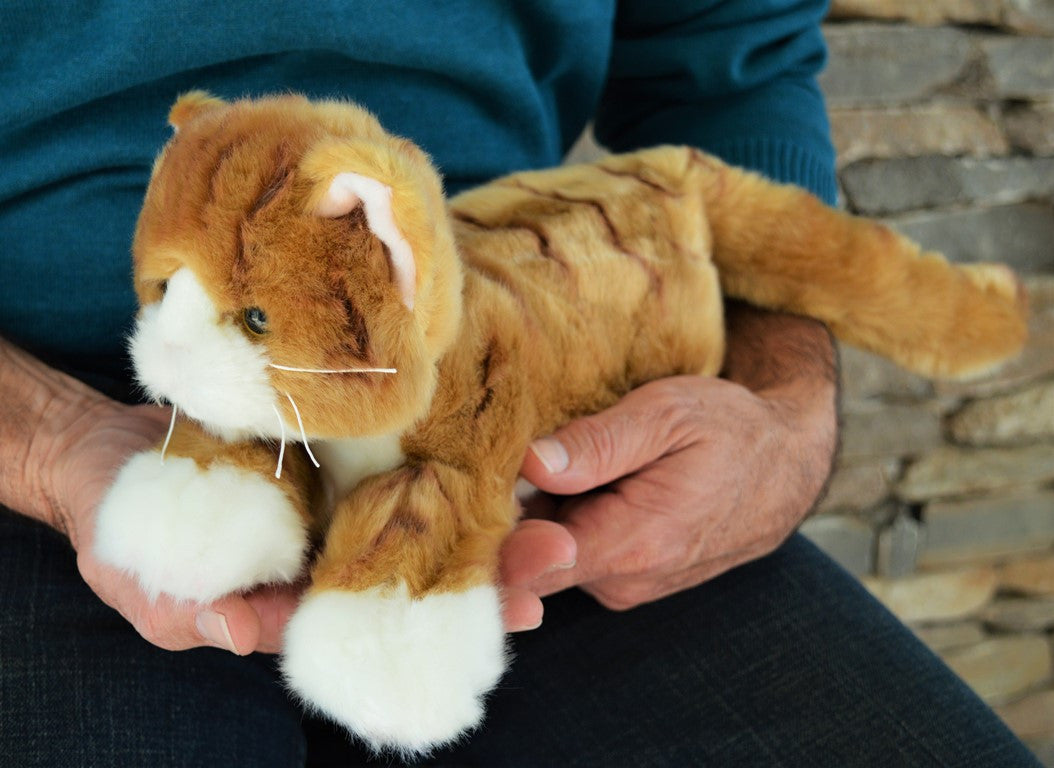 Ginger Tabby Cat Stuffed Toy for Seniors and People with Alzheimer s Memorable Pets