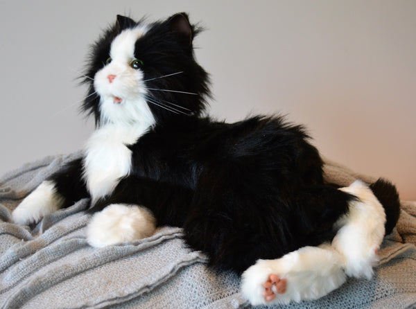 Joy For All- Robotic Black & White Tuxedo Cat Companion Pet