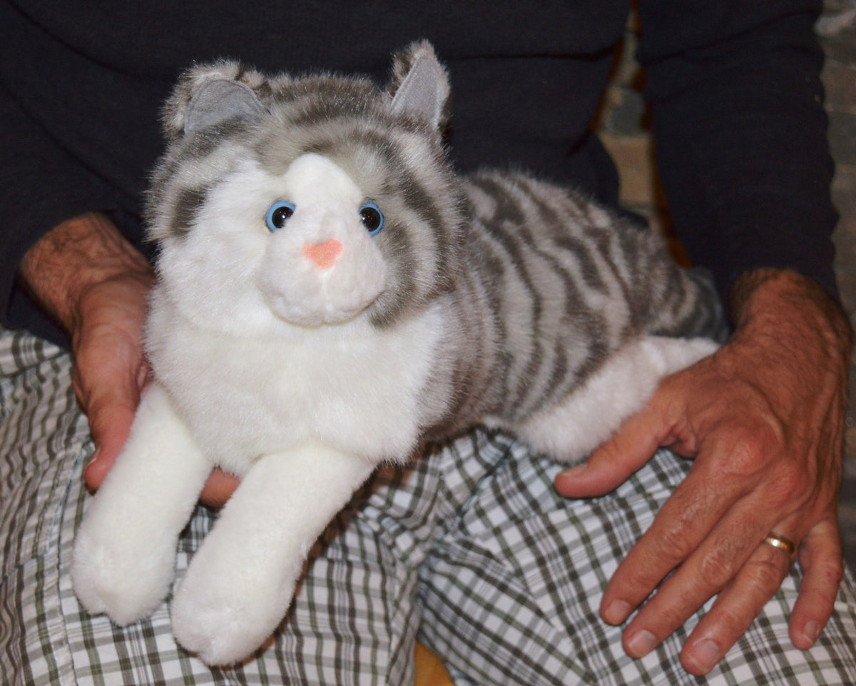 Gray and deals white stuffed cat